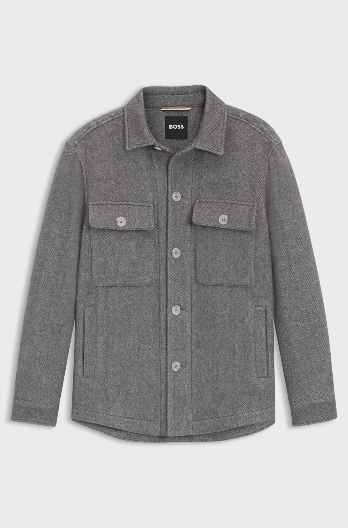 RELAXED-FIT OVERSHIRT IN HERRINGBONE FABRIC