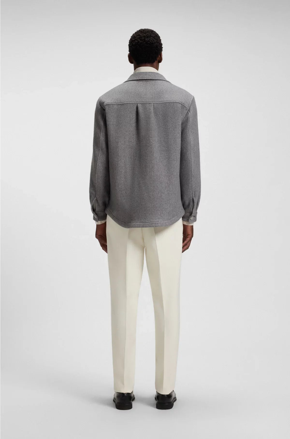 RELAXED-FIT OVERSHIRT IN HERRINGBONE FABRIC