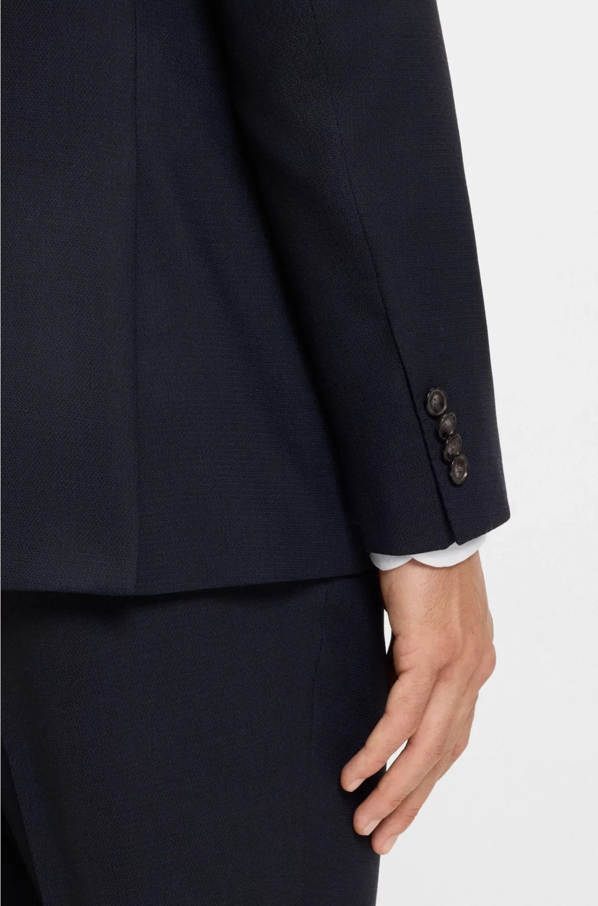 TWO-PIECE REGULAR-FIT SUIT IN PATTERNED STRETCH FABRIC