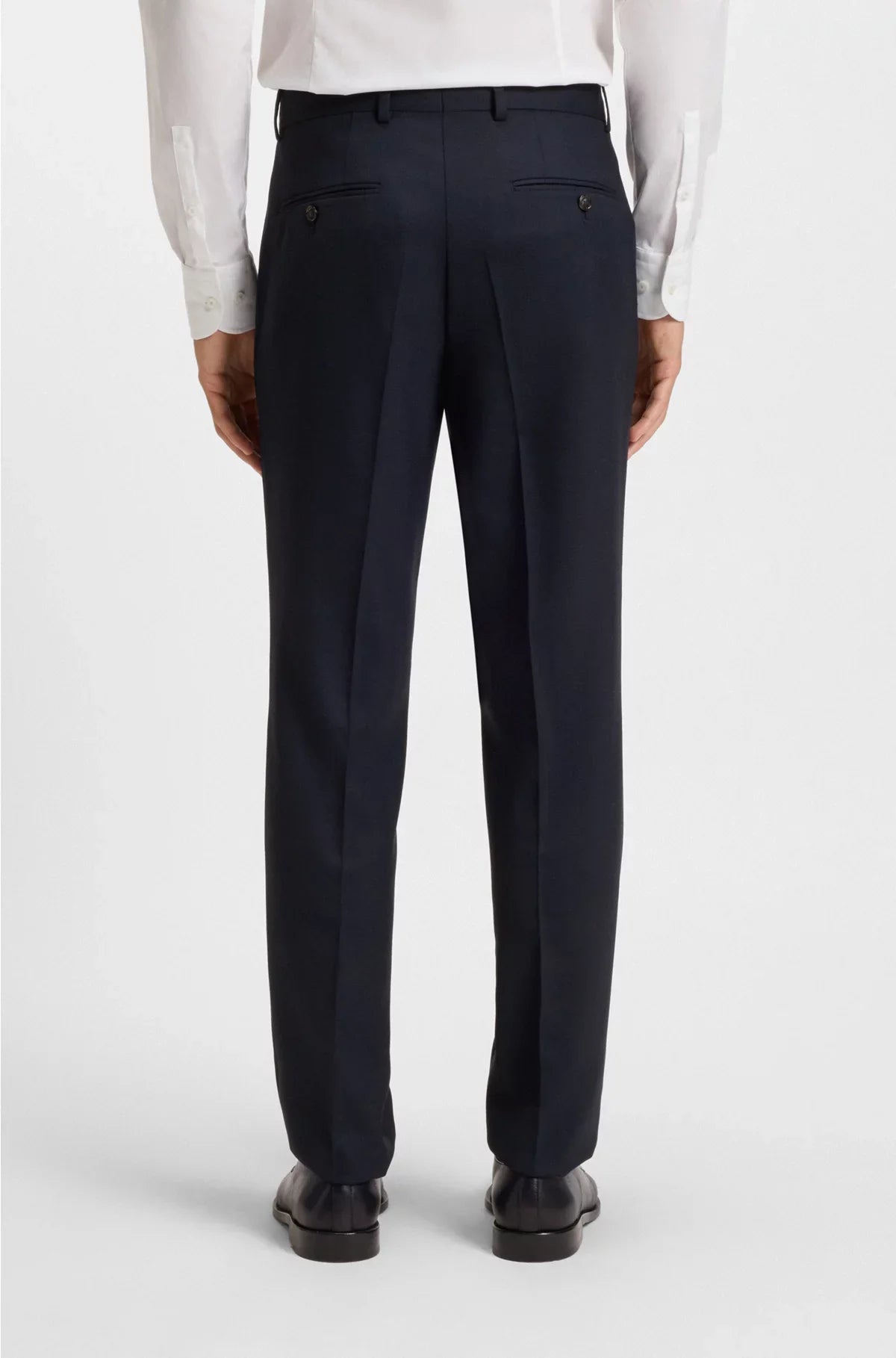 TWO-PIECE REGULAR-FIT SUIT IN PATTERNED STRETCH FABRIC