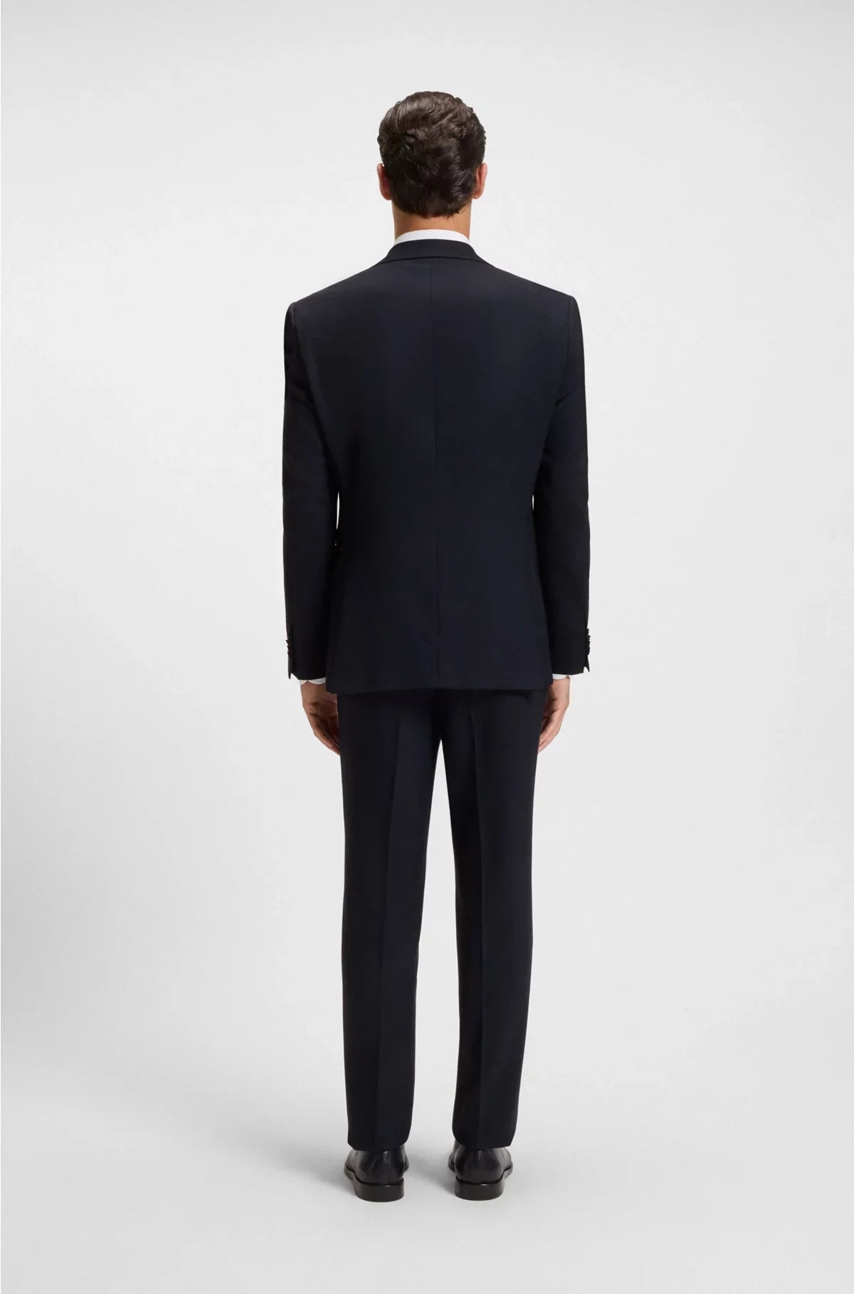 TWO-PIECE REGULAR-FIT SUIT IN PATTERNED STRETCH FABRIC