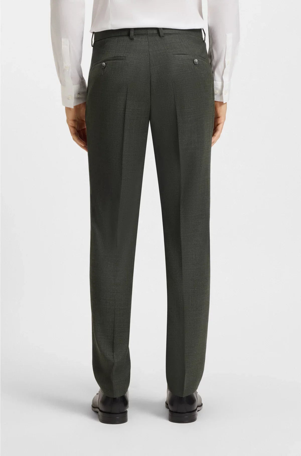 THREE-PIECE SLIM-FIT SUIT IN PATTERNED STRETCH WOOL