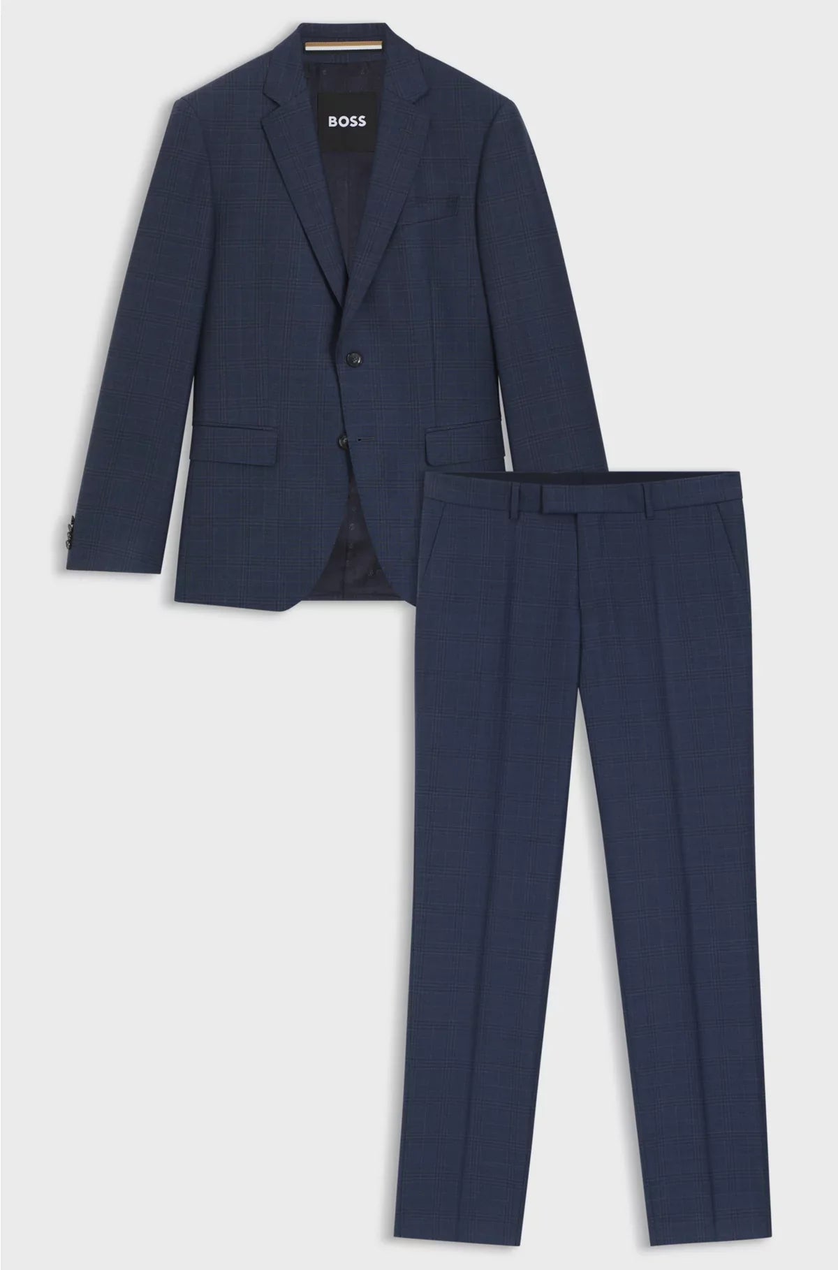 TWO-PIECE SLIM-FIT SUIT IN CHECKED VIRGIN WOOL