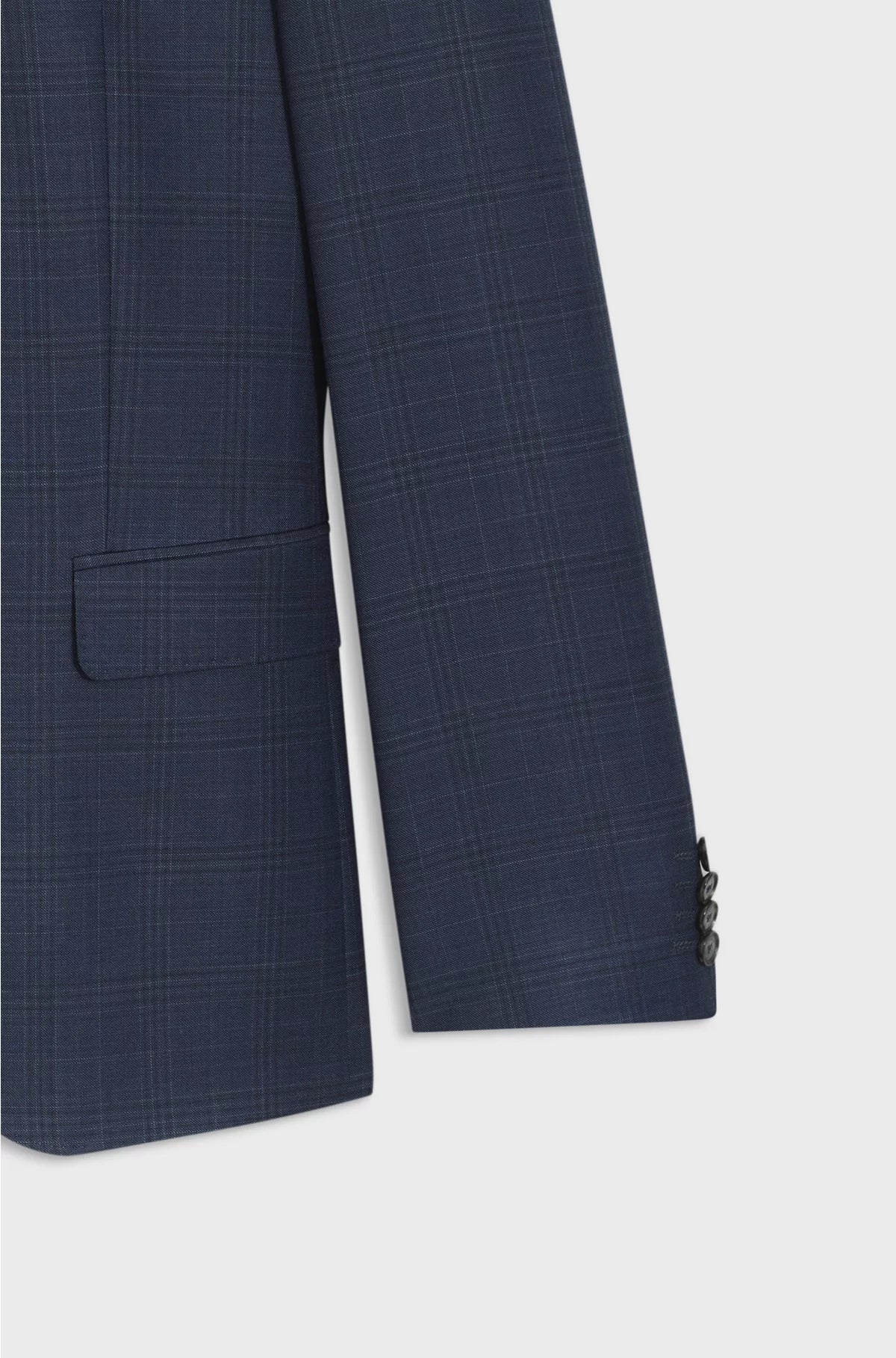 TWO-PIECE SLIM-FIT SUIT IN CHECKED VIRGIN WOOL