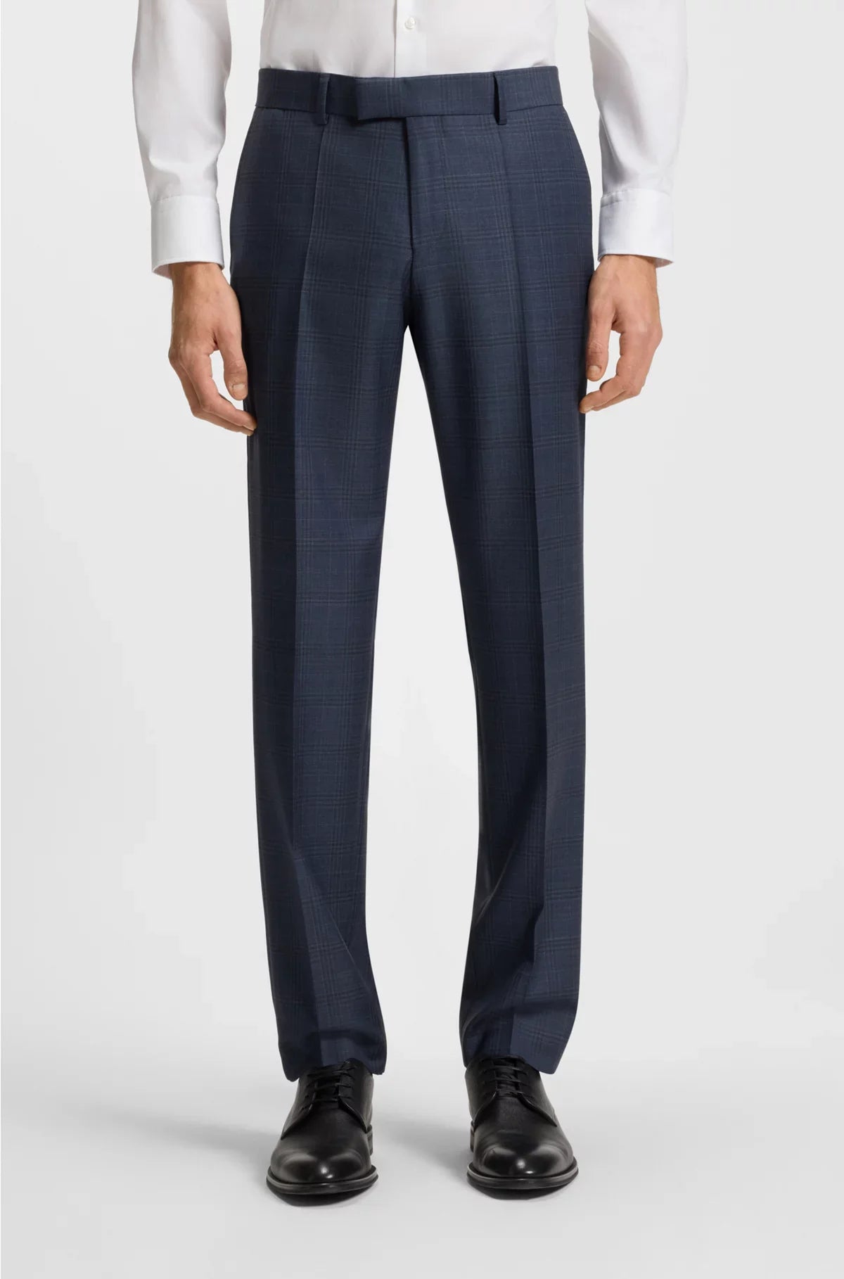TWO-PIECE SLIM-FIT SUIT IN CHECKED VIRGIN WOOL