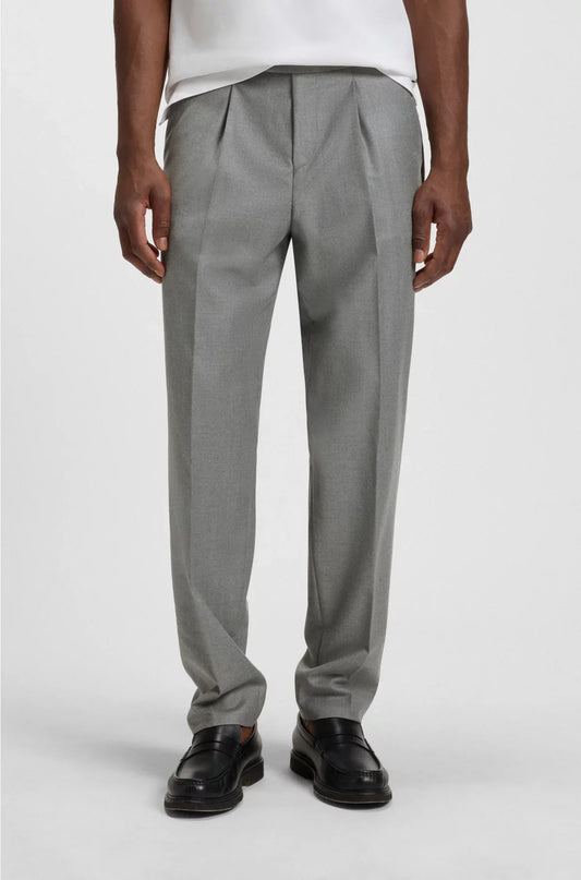PANTALONI AFFUSOLATI IN PURA LANA MELANGE