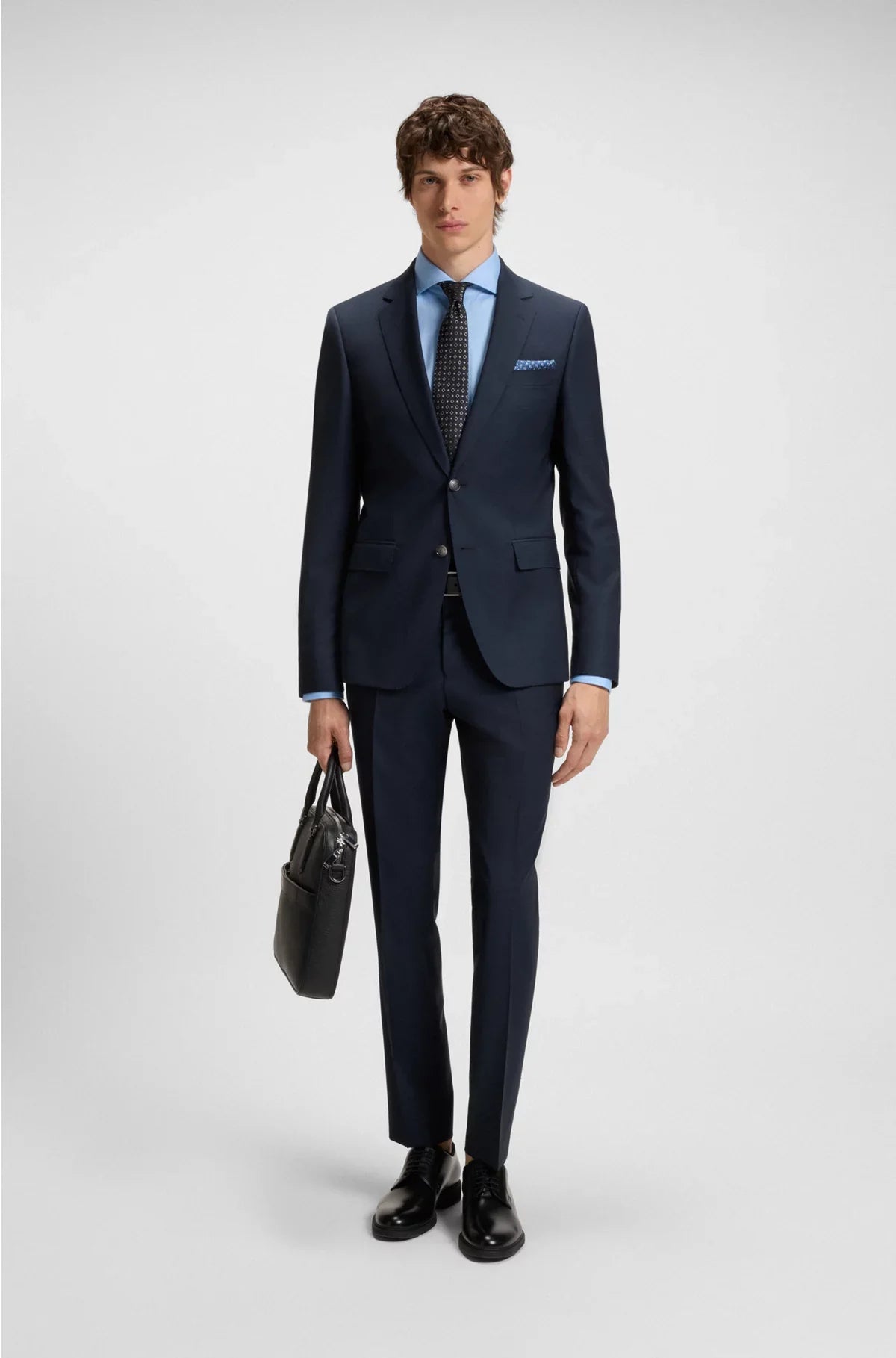 SLIM-FIT SUIT INMICRO-PATTERNED VIRGIN WOOL