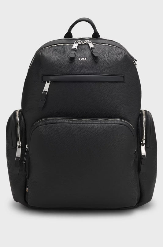 ZAINO IN PELLE ITALIANA CON TASCHE LATERALI CON CERNIERA