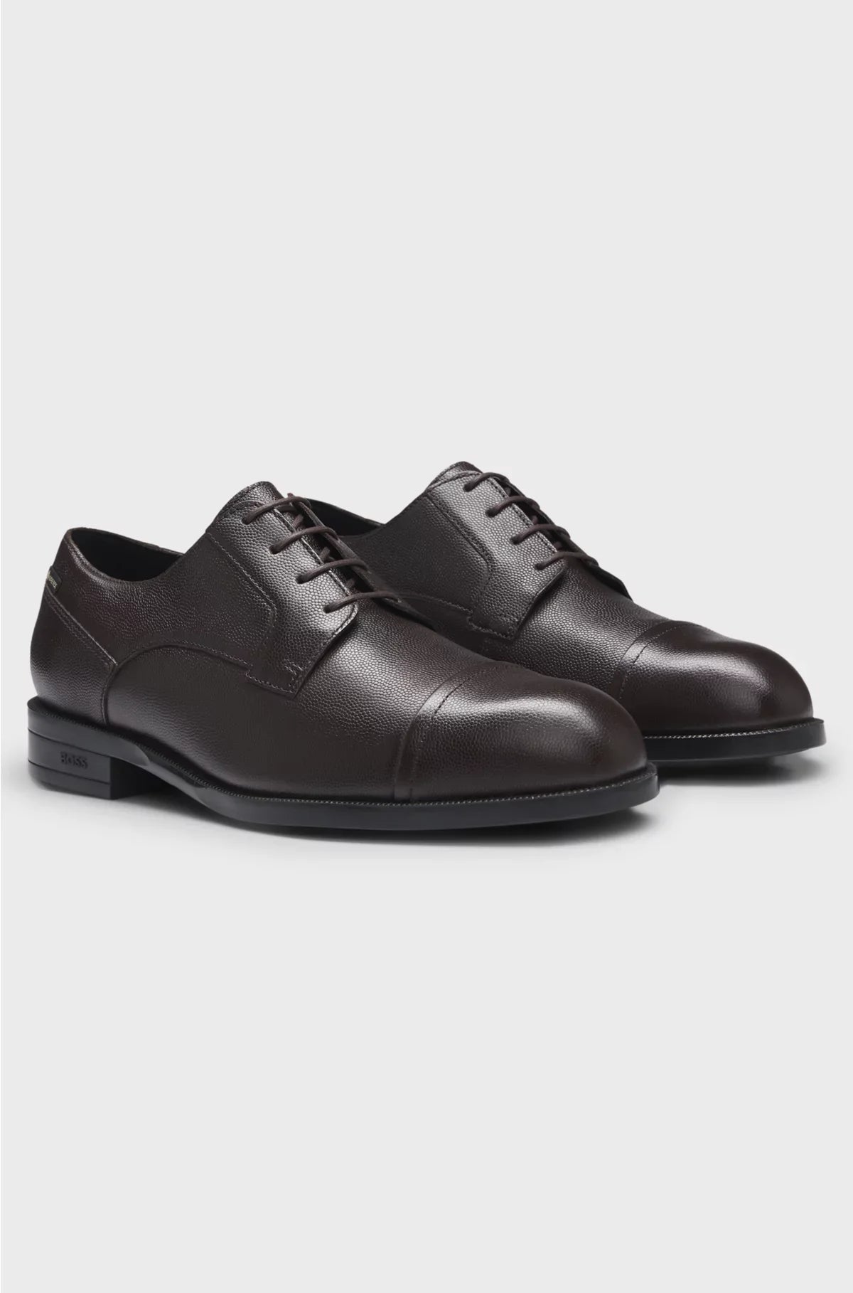 SCARPE DERBY IN PELLE STAMPATA CON PUNTA RINFORZATA