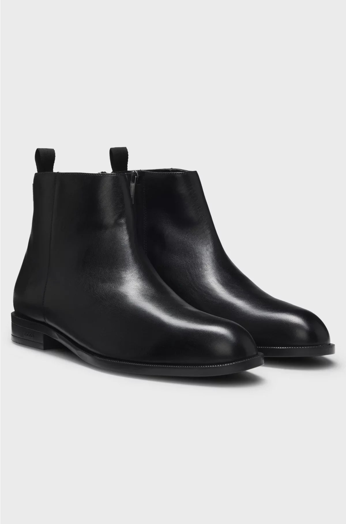 LEATHER ANKLE BOOTS WITH SIDE ZIP