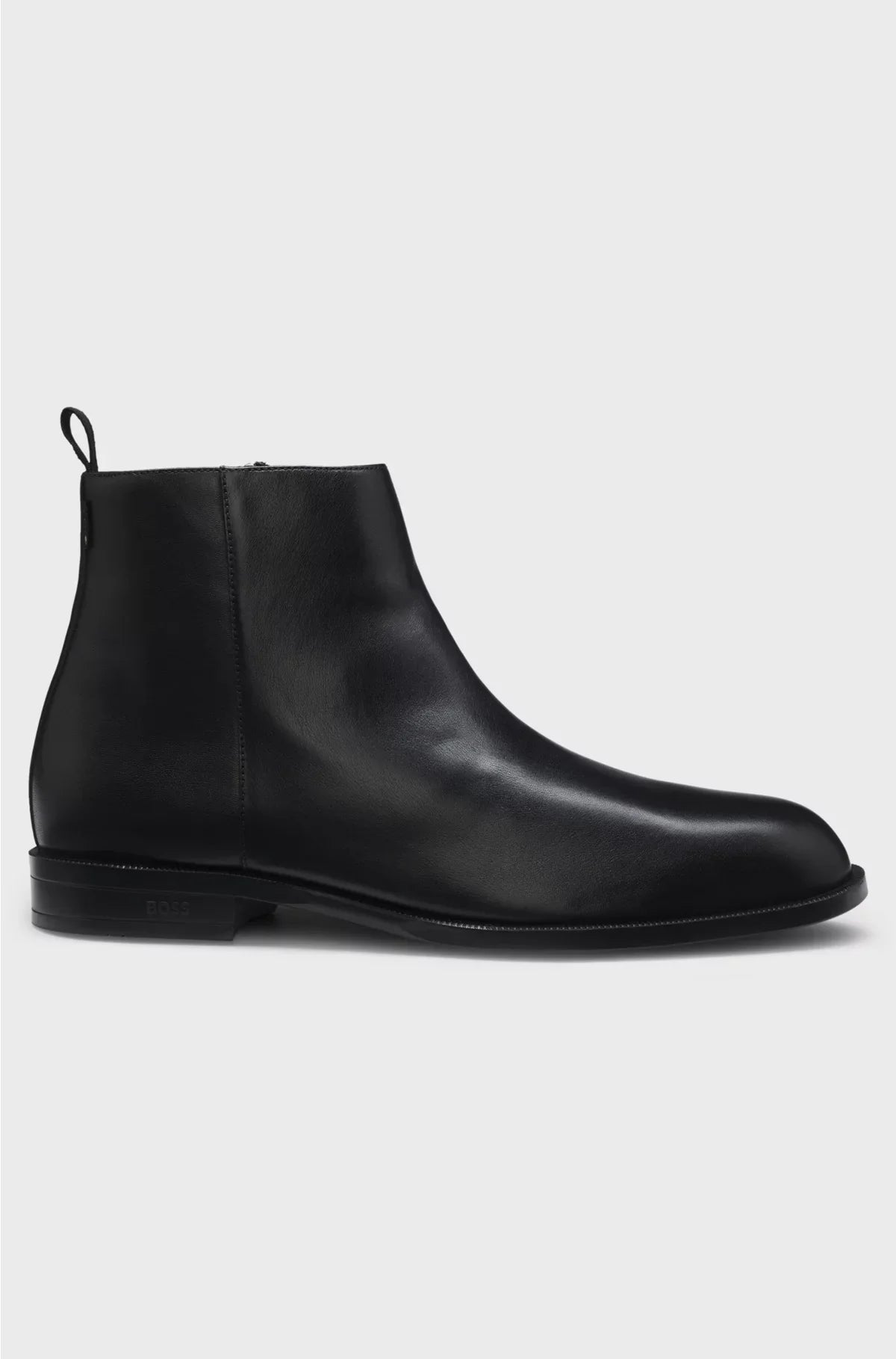 LEATHER ANKLE BOOTS WITH SIDE ZIP