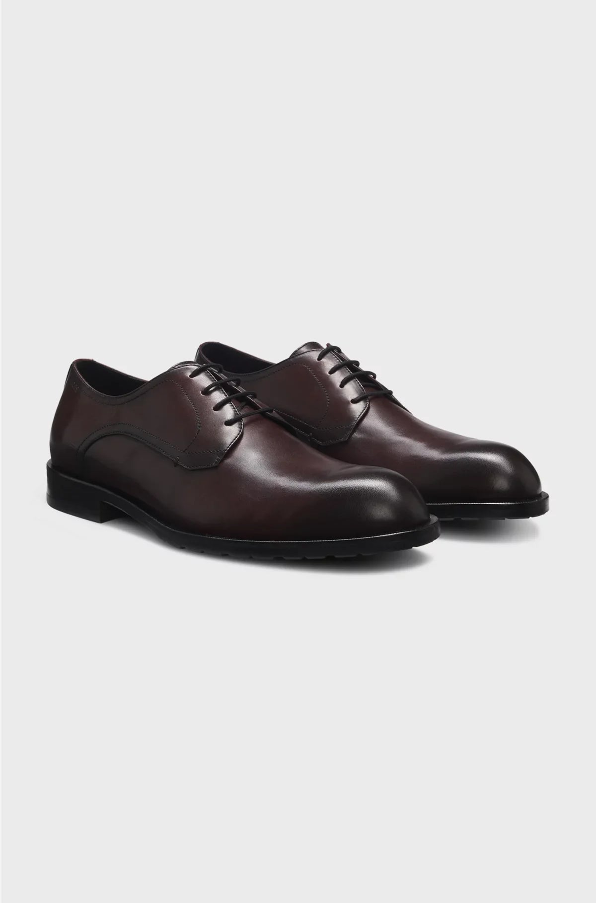 LEATHER DERBY SHOES WITH EMBOSSED LOGO