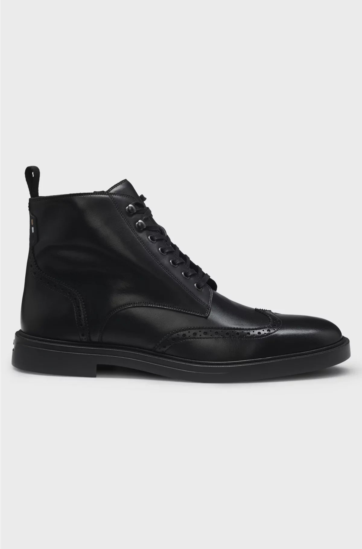 LEATHER HALF BOOTS WITH BROGUE DETAILS