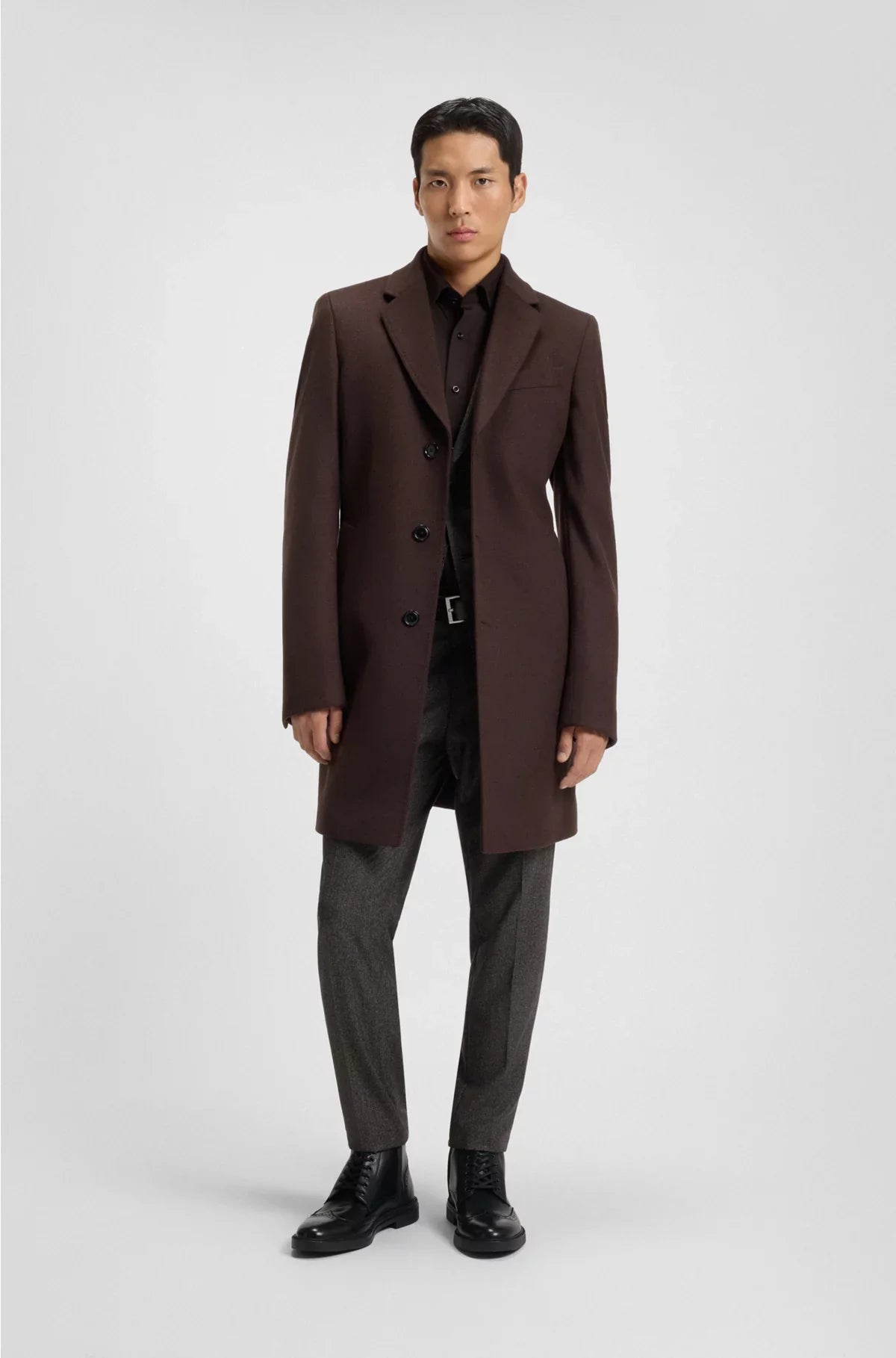 LEATHER HALF BOOTS WITH BROGUE DETAILS