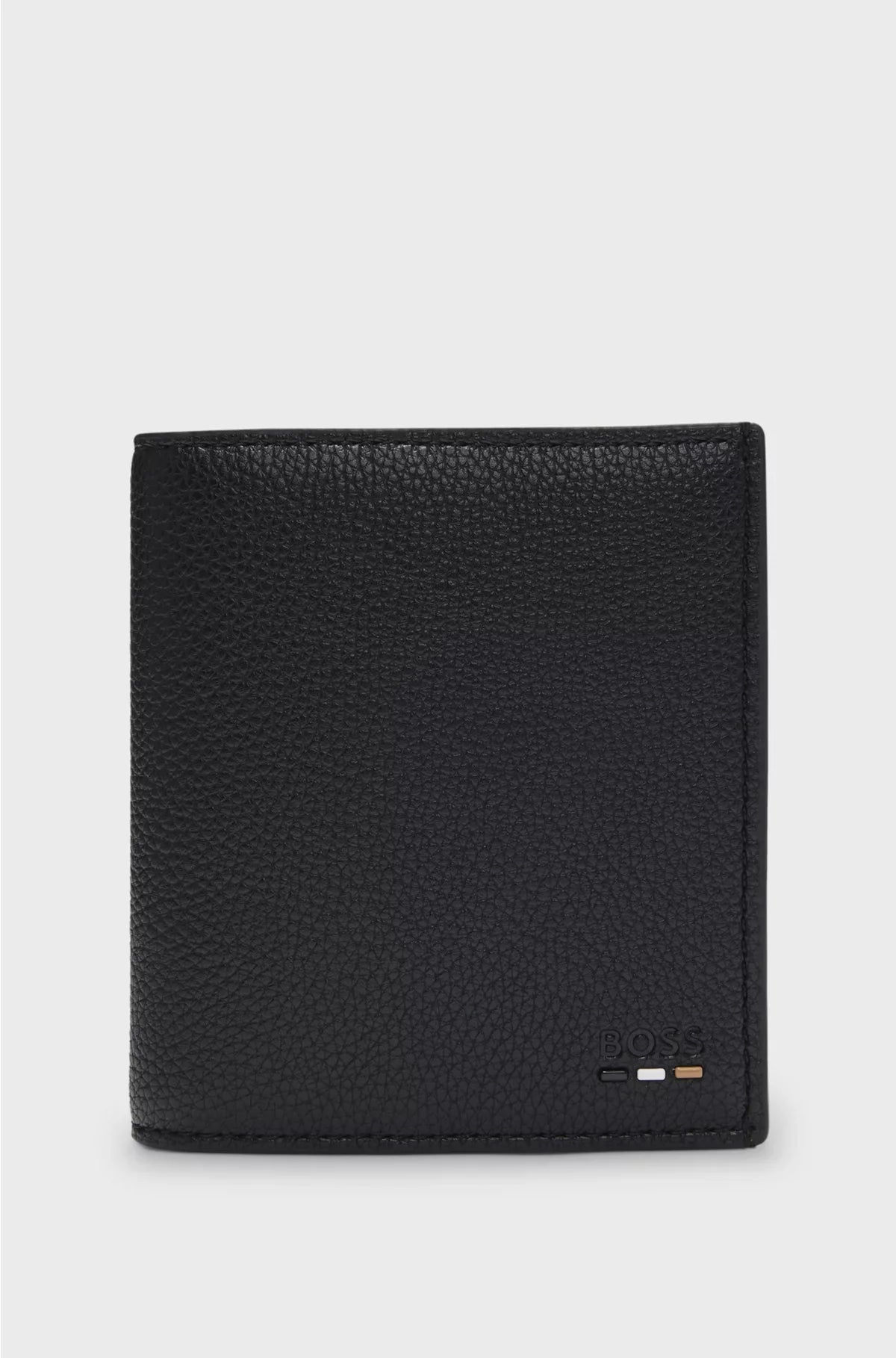 TRIFOLD CARD HOLDER IN GRAINED FAUX LEATHER