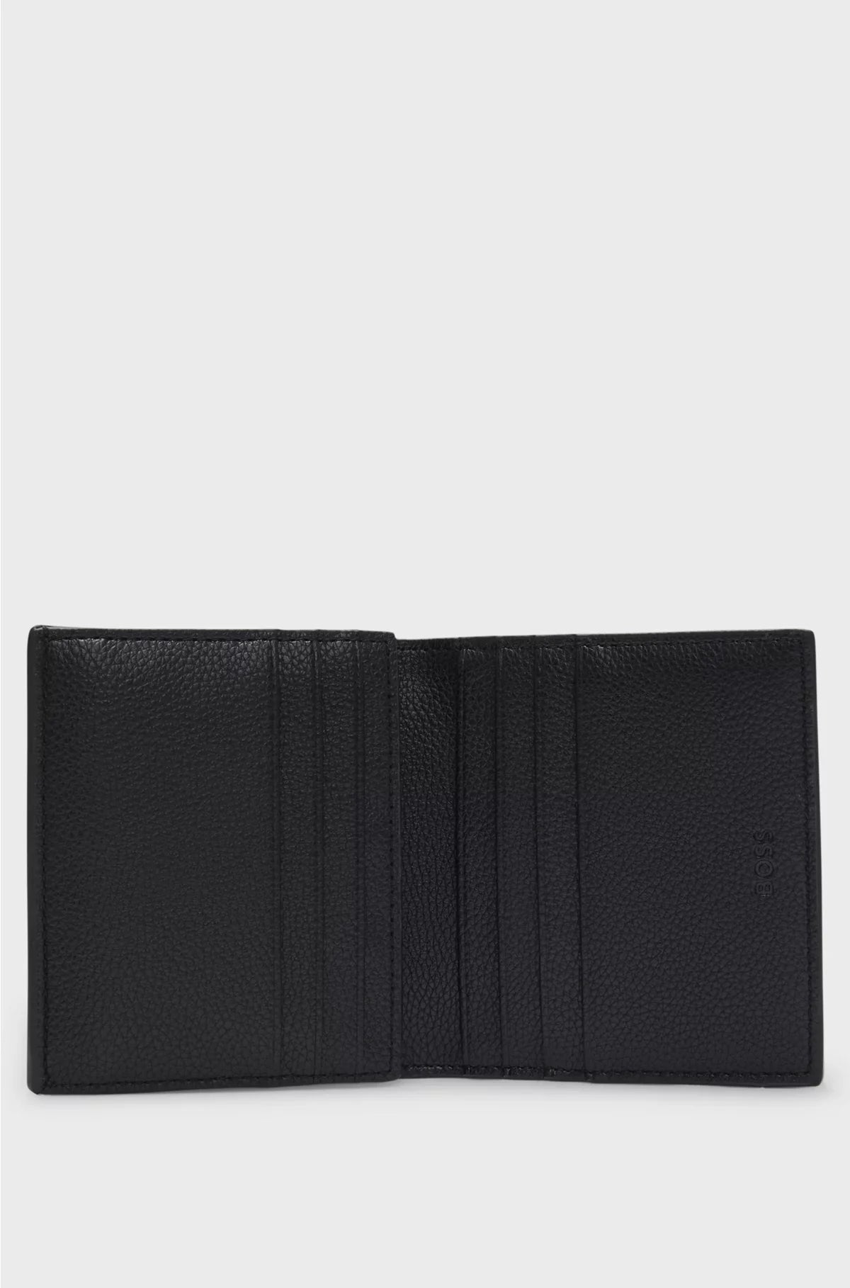 TRIFOLD CARD HOLDER IN GRAINED FAUX LEATHER