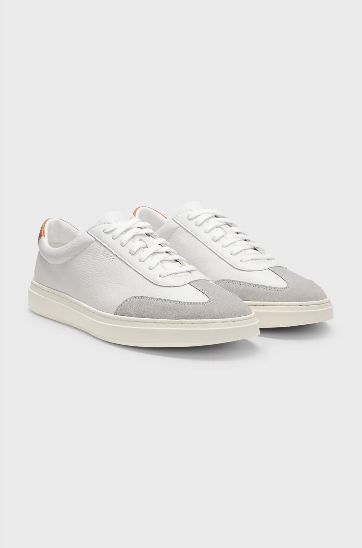 GRAINED-LEATHER TRAINERS WITH CONTRAST BACKTAB