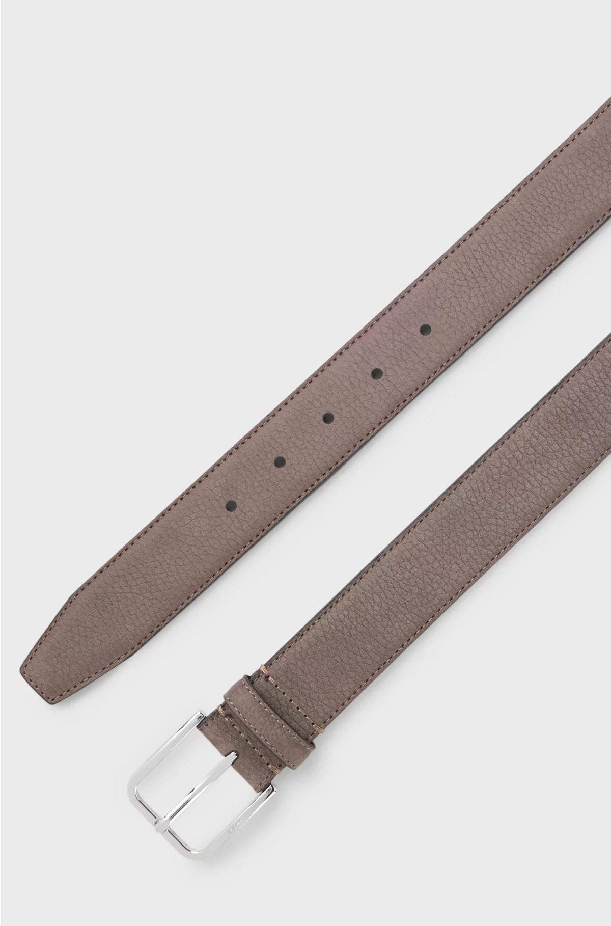 ITALIAN-NUBUCK BELT WITH POLISHED PIN BUCKLE