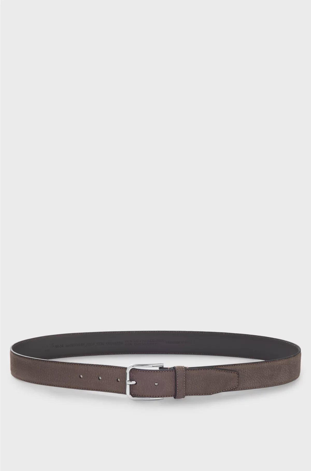 ITALIAN-NUBUCK BELT WITH POLISHED PIN BUCKLE