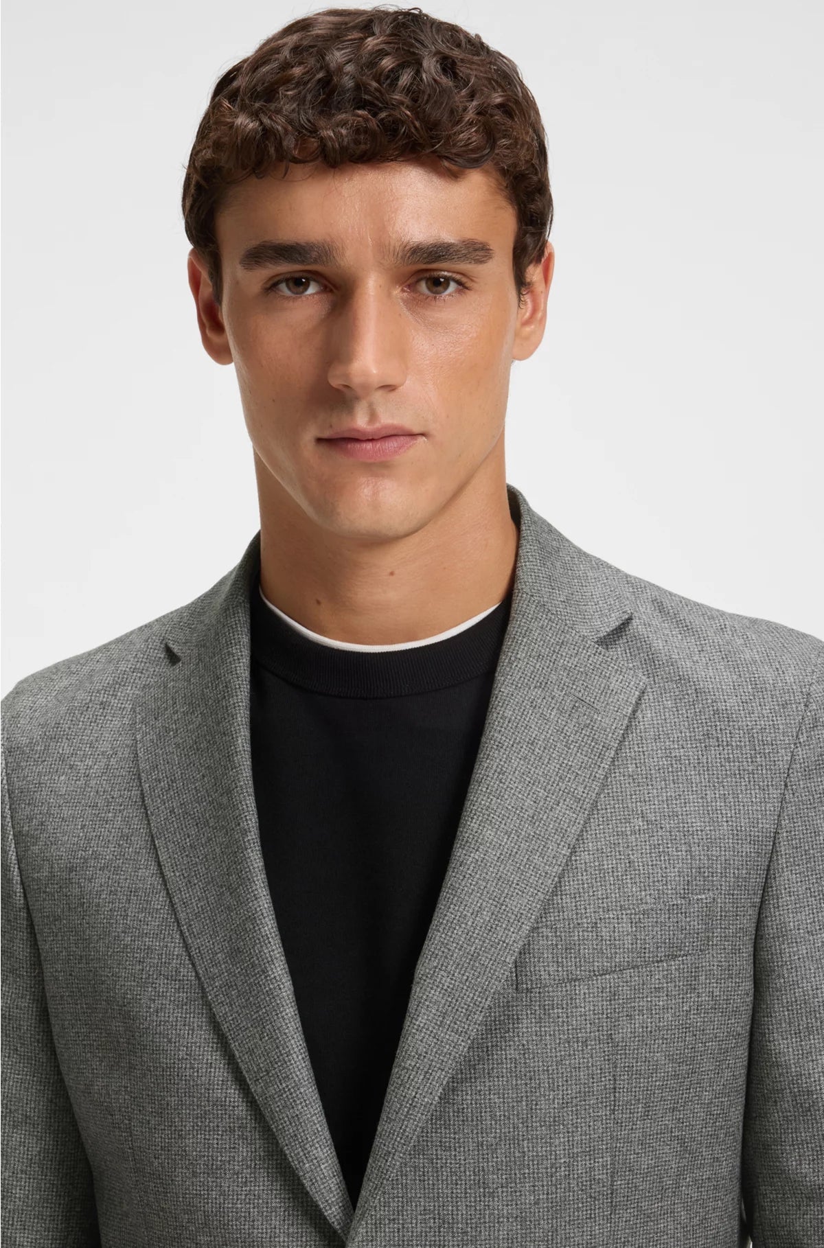 SLIM-FIT BLAZER INMICRO-PATTERNED VIRGIN WOOL