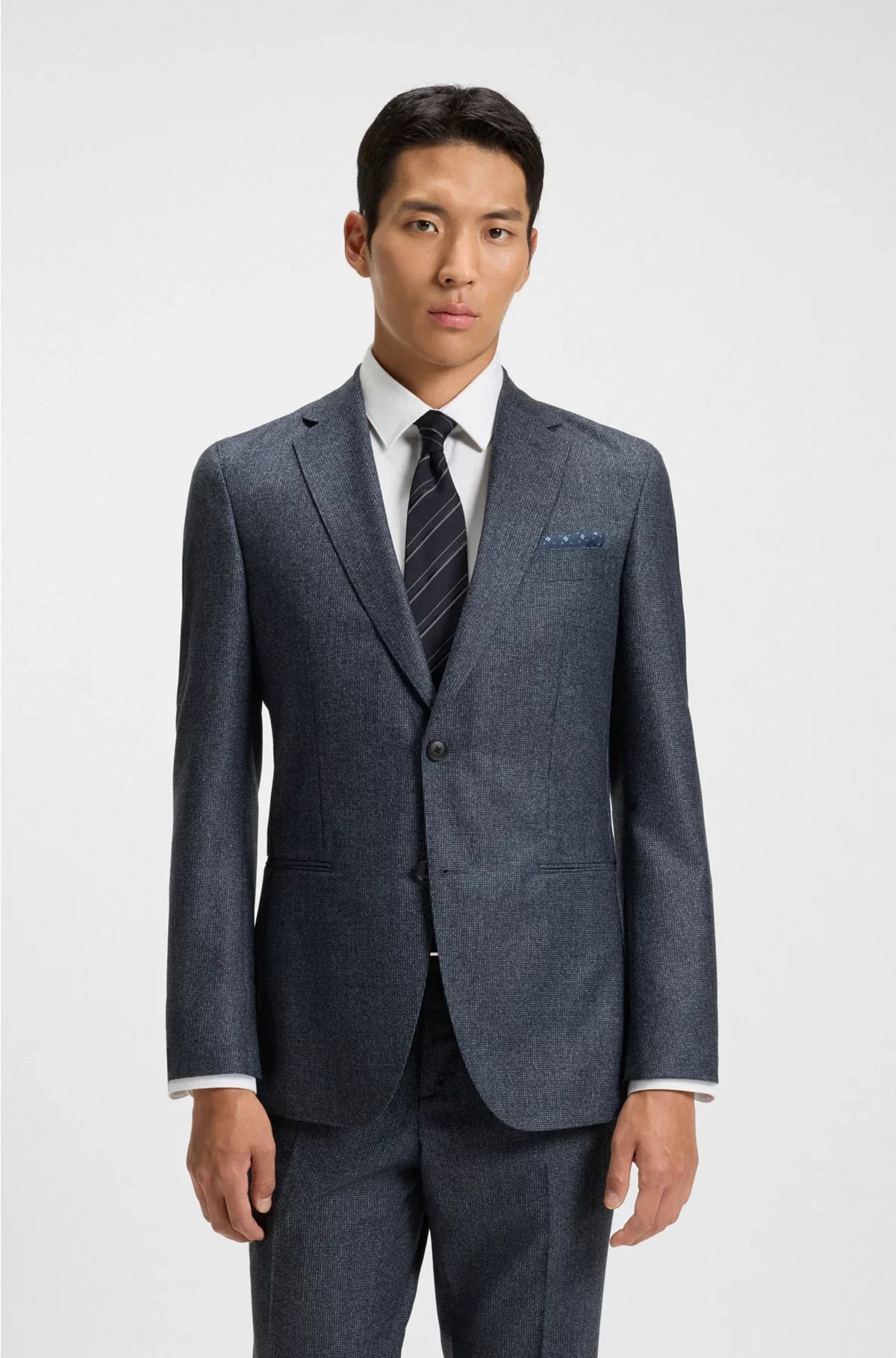 SLIM-FIT BLAZER INMICRO-PATTERNED VIRGIN WOOL
