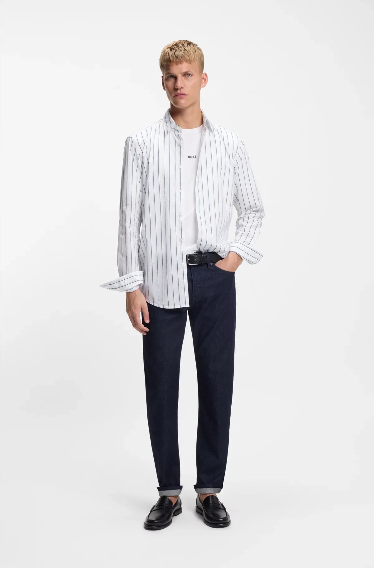 REGULAR-FIT SHIRT IN PRINTED COTTON POPLIN