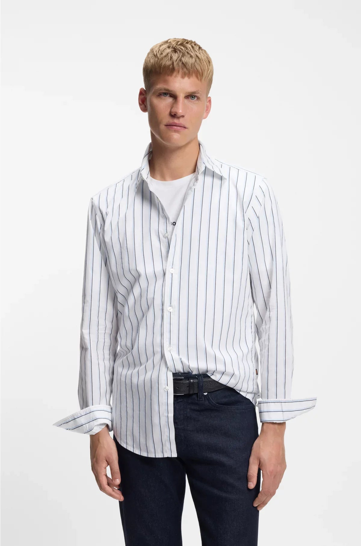 REGULAR-FIT SHIRT IN PRINTED COTTON POPLIN