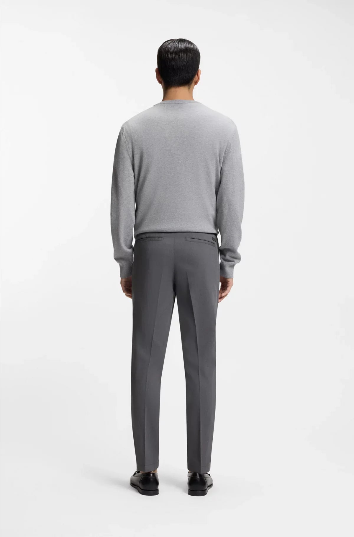 SLIM-FIT TROUSERS IN STRETCH-COTTON DOBBY