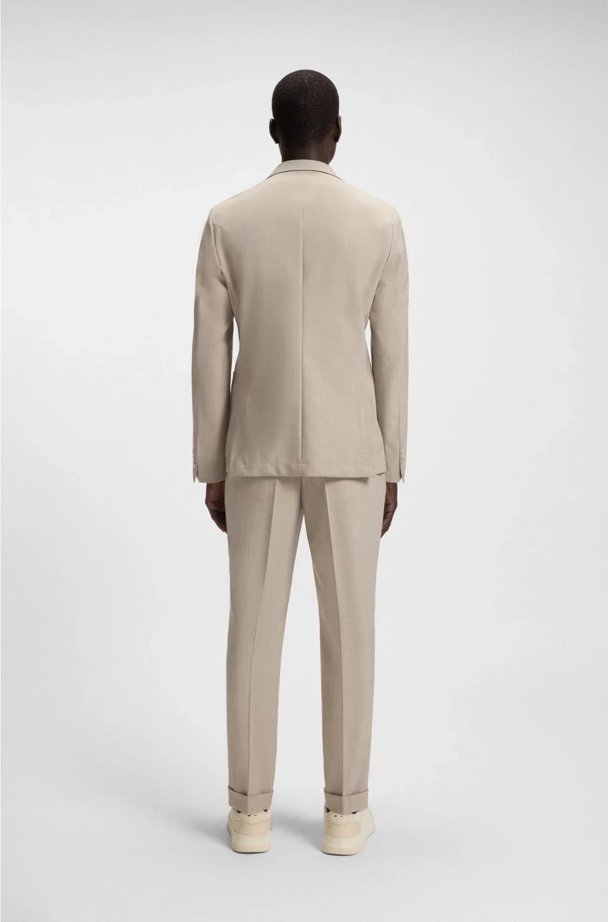 DOUBLE-BREASTED BLAZER INMICRO-PATTERNED VIRGIN WOOL