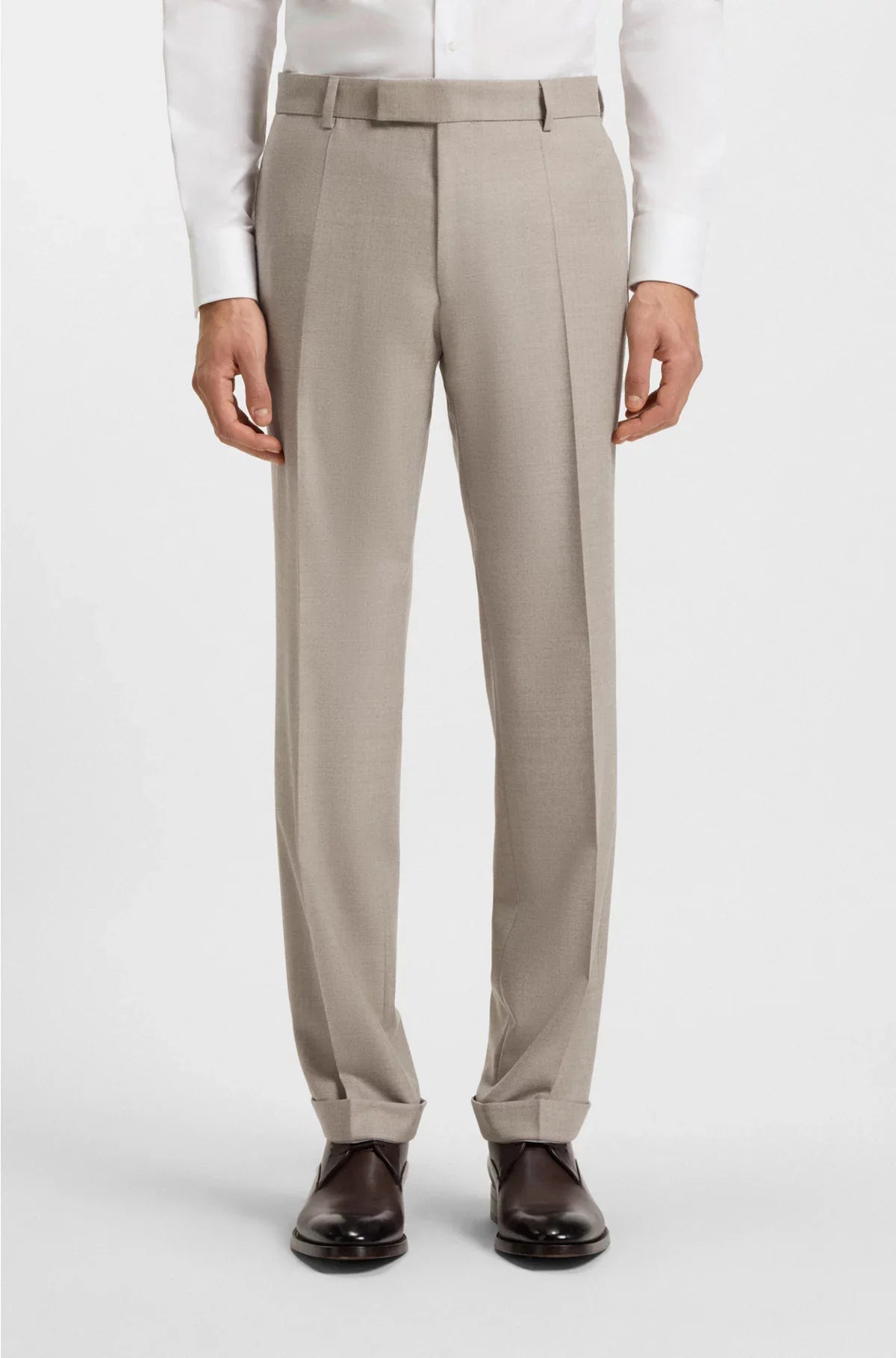 TWO-PIECE REGULAR-FIT SUIT IN HERRINGBONE VIRGIN WOOL