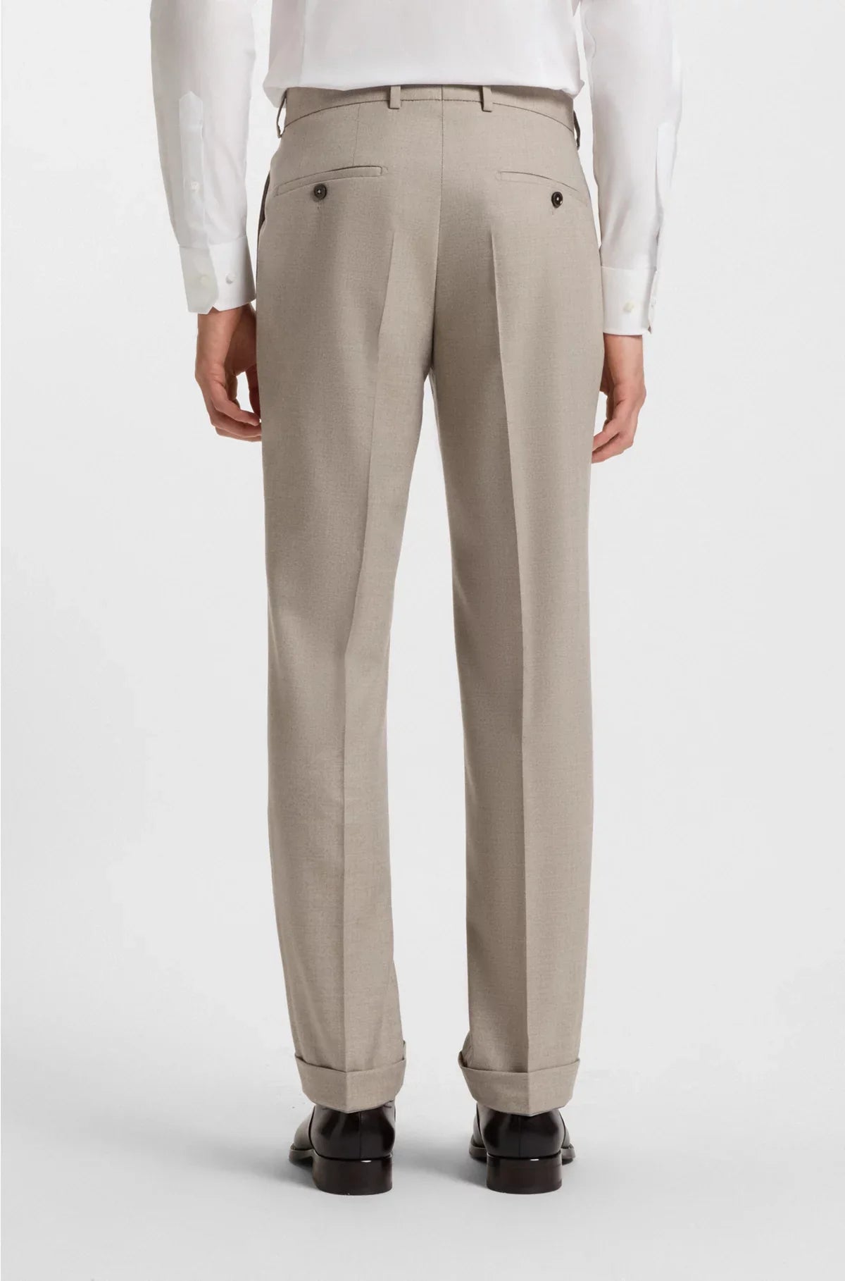 TWO-PIECE REGULAR-FIT SUIT IN HERRINGBONE VIRGIN WOOL