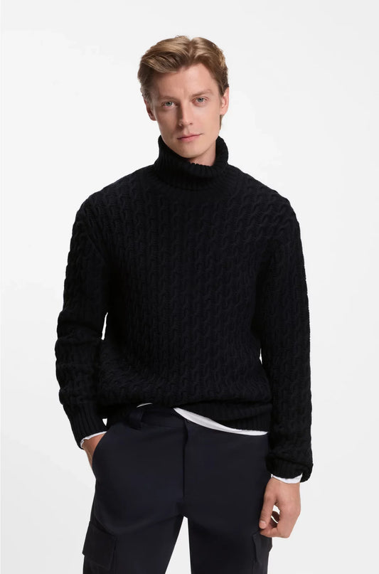 MAGLIONE A TRECCE IN LANA E CASHMERE