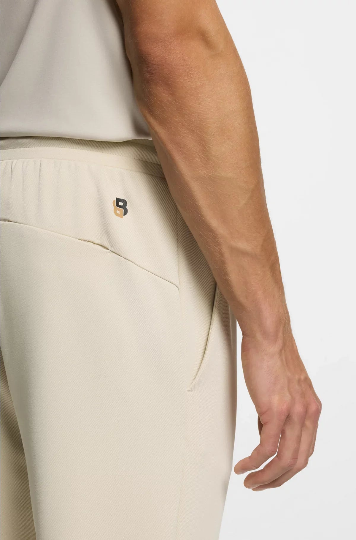 STRETCH-GABARDINE TRACKSUIT BOTTOMS WITH ZIPPED HEMS
