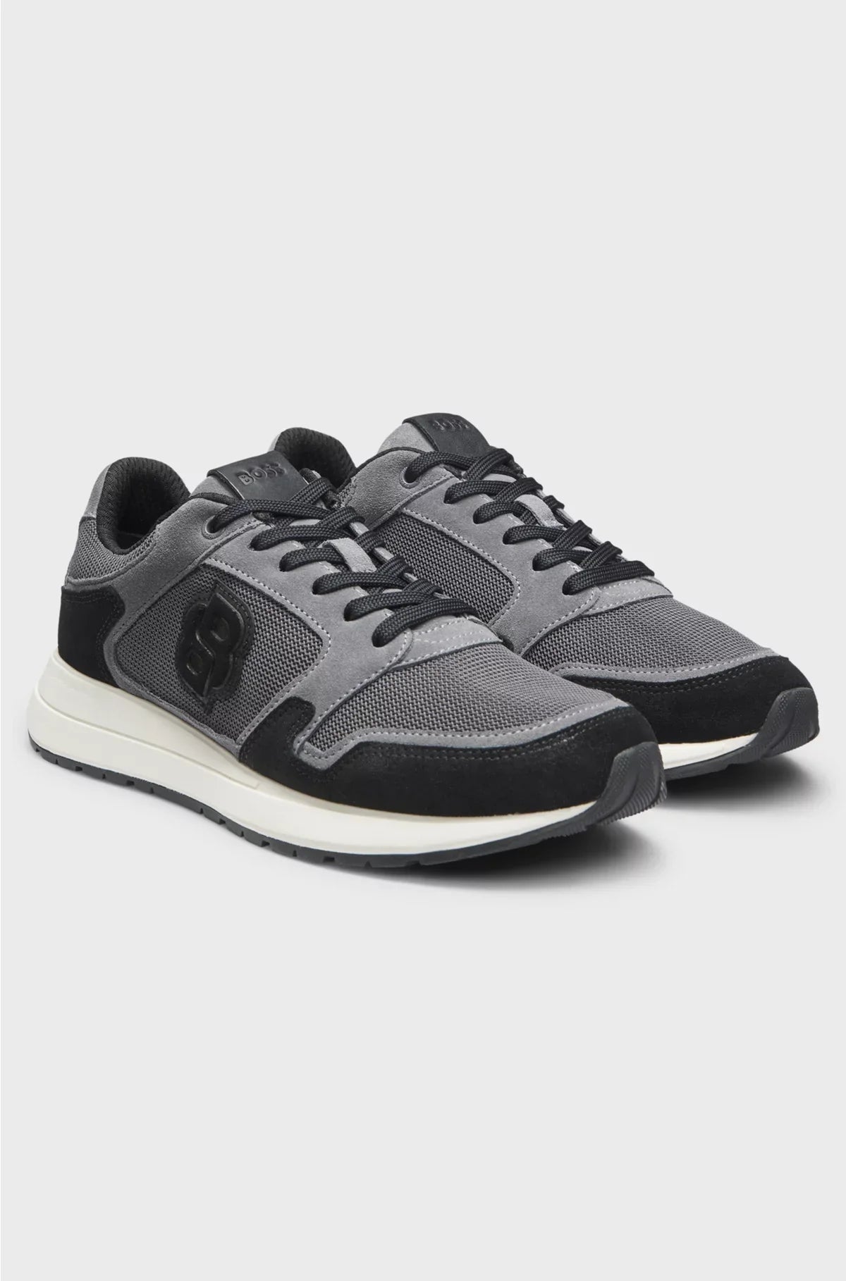 SNEAKERS IN CAMOSCIO CON DOPPIO MONOGRAMMA A B