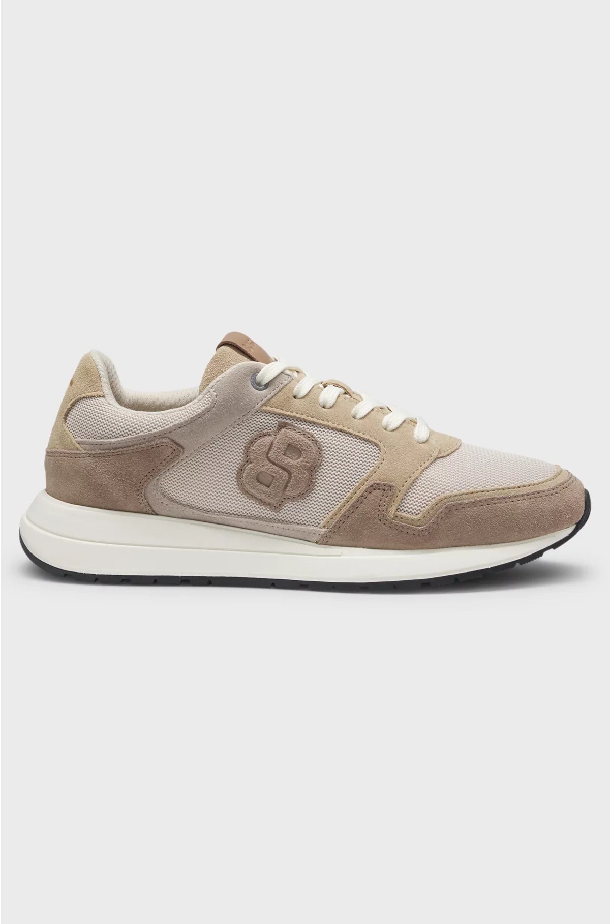 SNEAKERS IN CAMOSCIO CON DOPPIO MONOGRAMMA A B