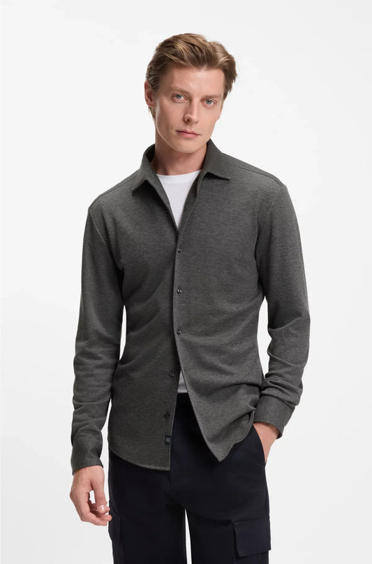 SLIM-FIT SHIRT IN COTTON JERSEY