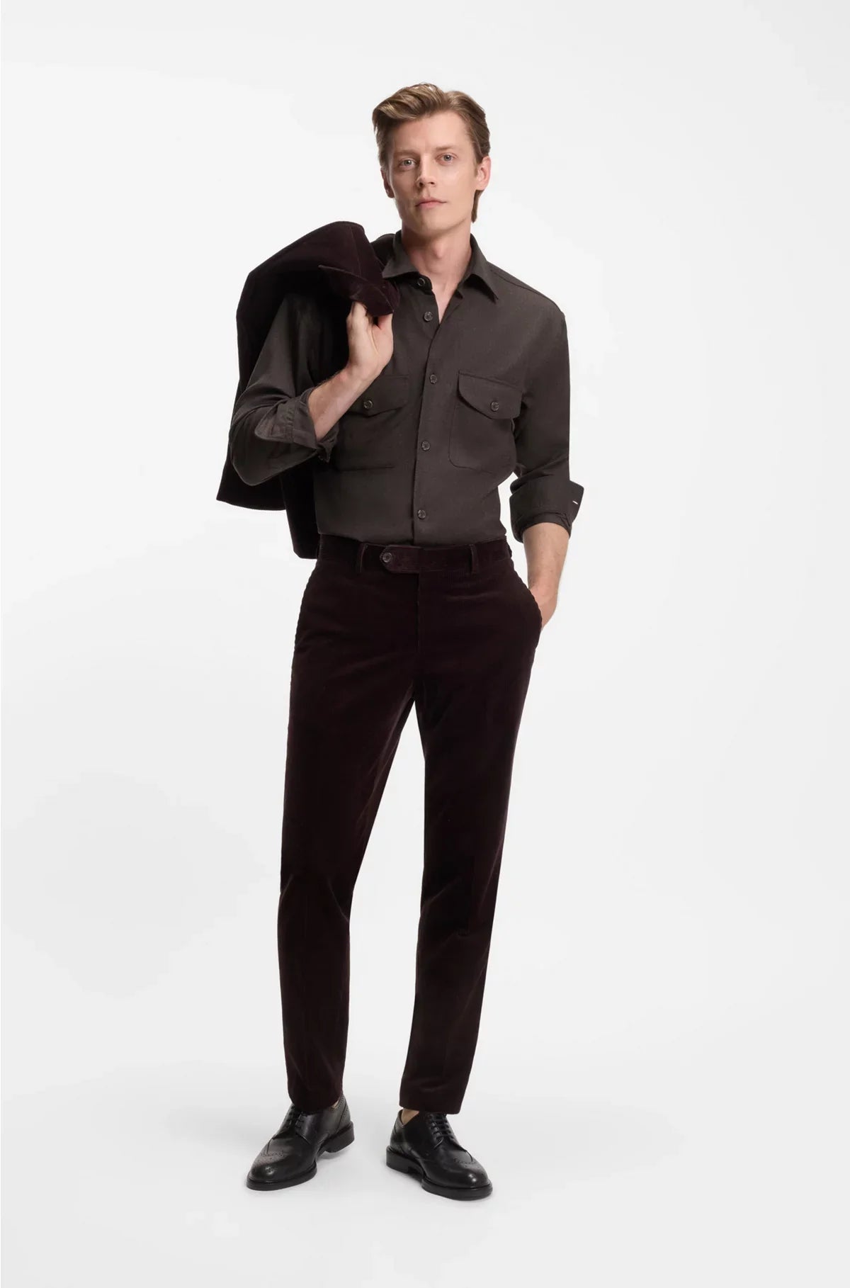 RELAXED-FIT SHIRT IN VIRGIN WOOL