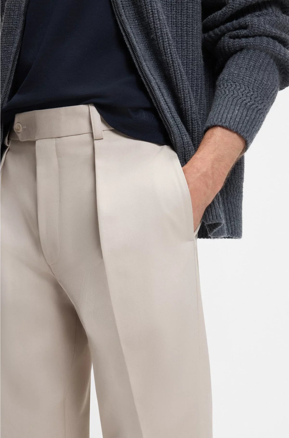 MICRO-PATTERNED TROUSERS IN COTTON