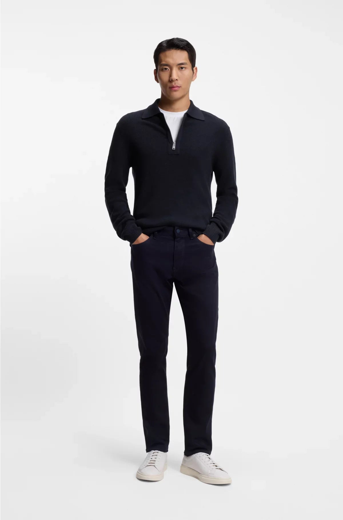 MAGLIONE IN PURA LANA VERGINE CON COLLO A ZIP