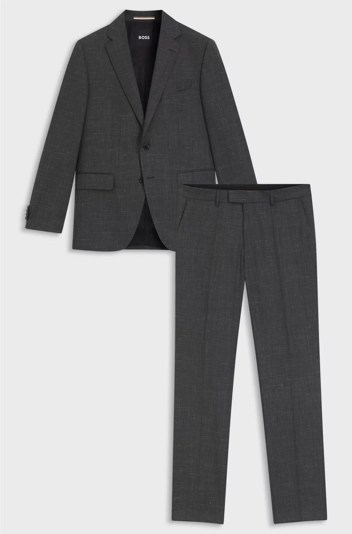 TWO-PIECE REGULAR-FIT SUIT IN WOOL AND LINEN