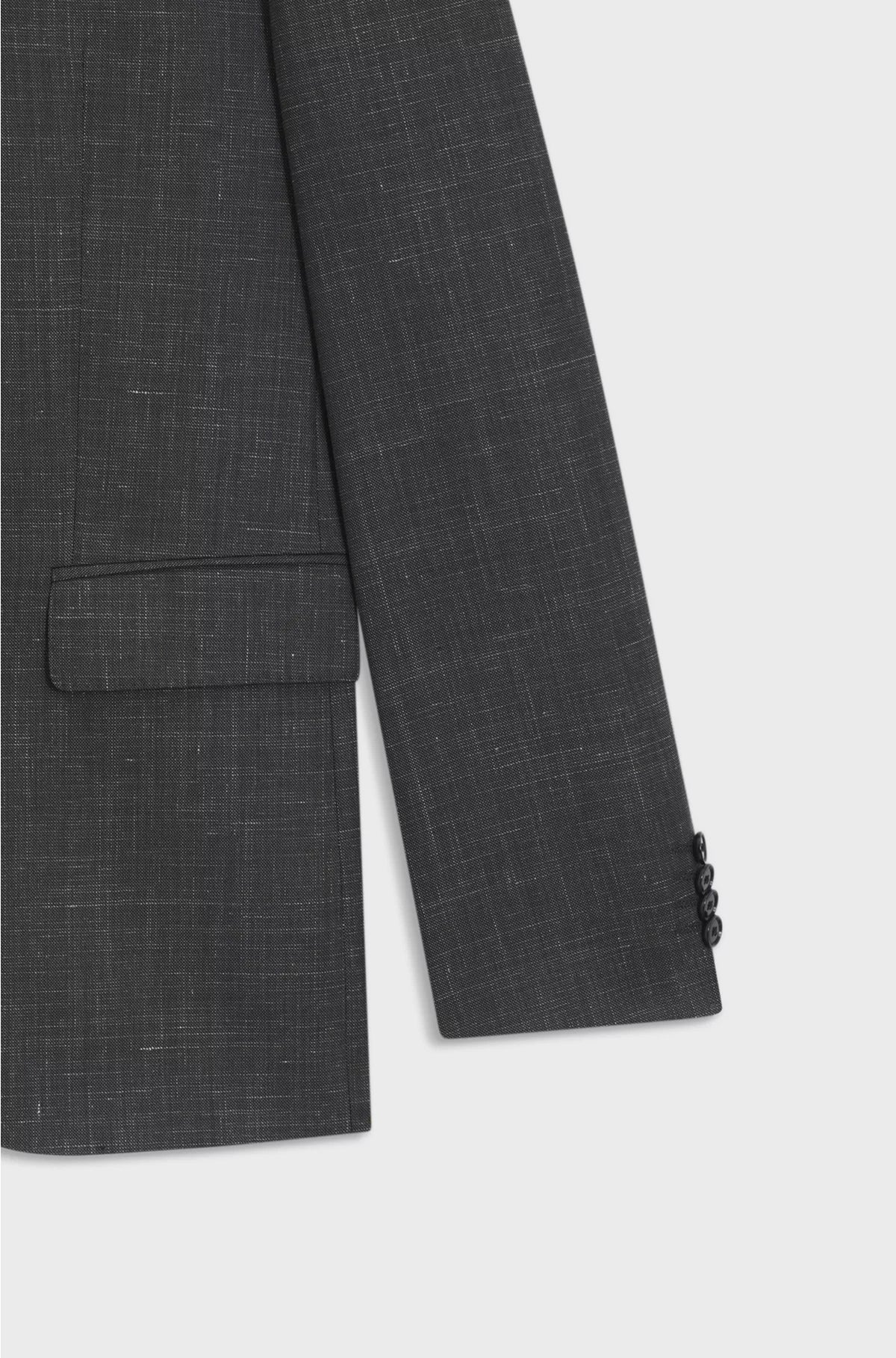 TWO-PIECE REGULAR-FIT SUIT IN WOOL AND LINEN