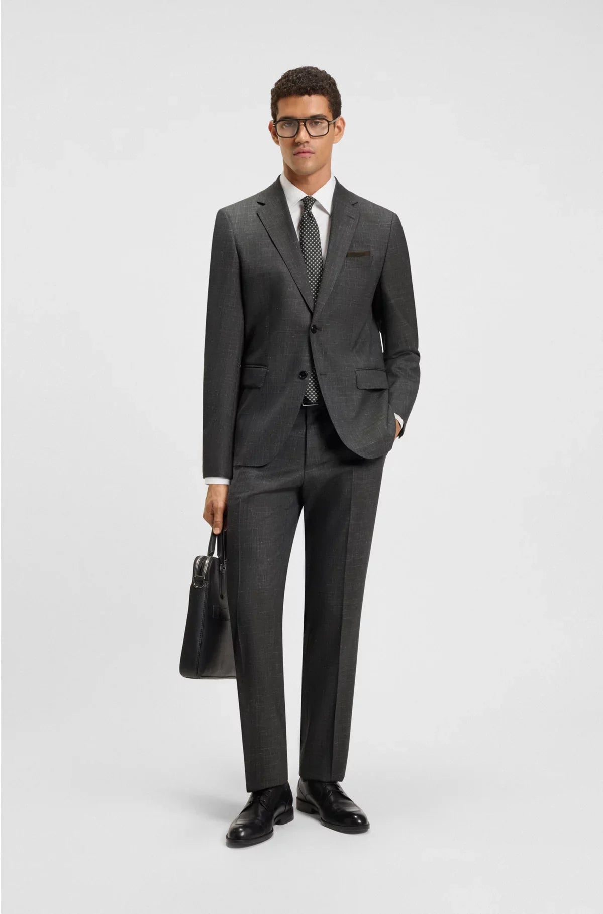TWO-PIECE REGULAR-FIT SUIT IN WOOL AND LINEN