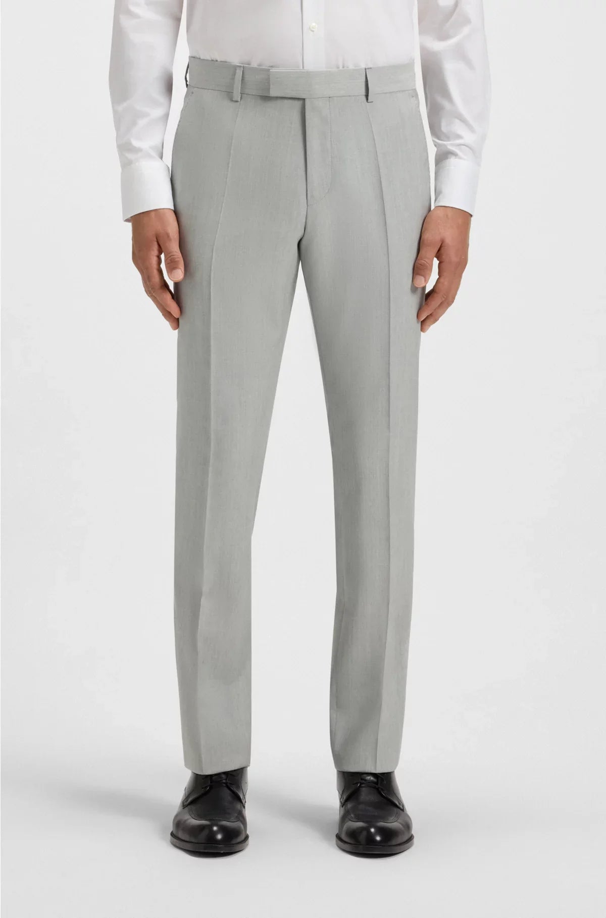 TWO-PIECE SLIM-FIT SUIT IN PATTERNED VIRGIN WOOL