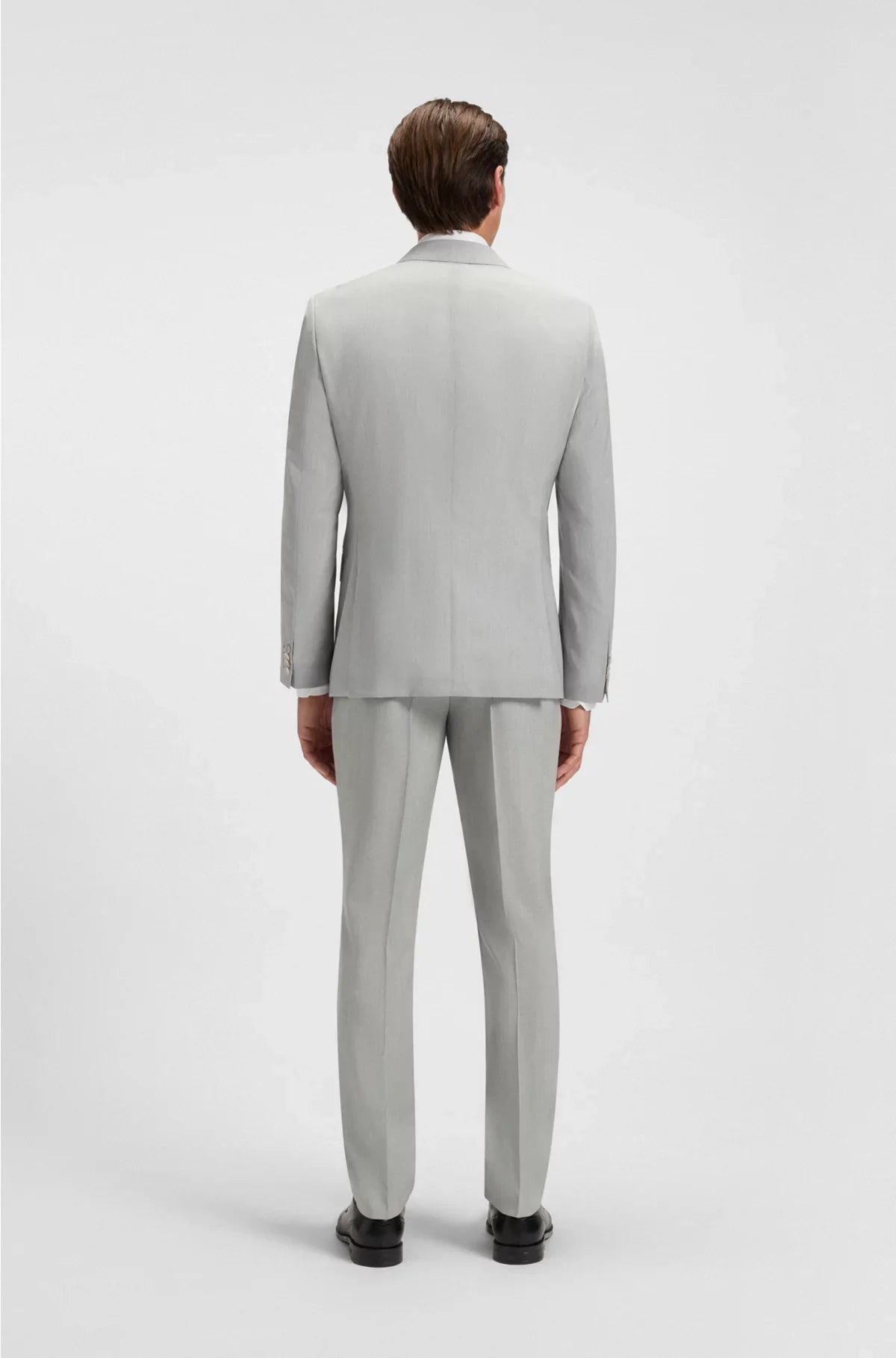 TWO-PIECE SLIM-FIT SUIT IN PATTERNED VIRGIN WOOL