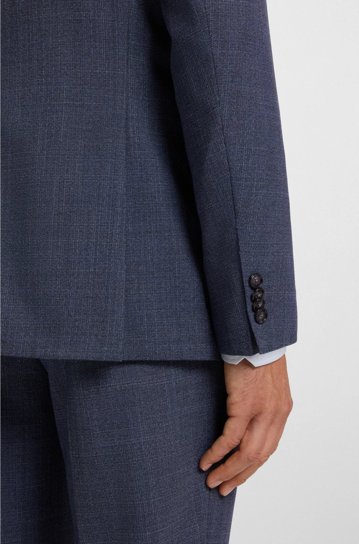 TWO-PIECE REGULAR-FIT SUIT IN PATTERNED STRETCH CLOTH