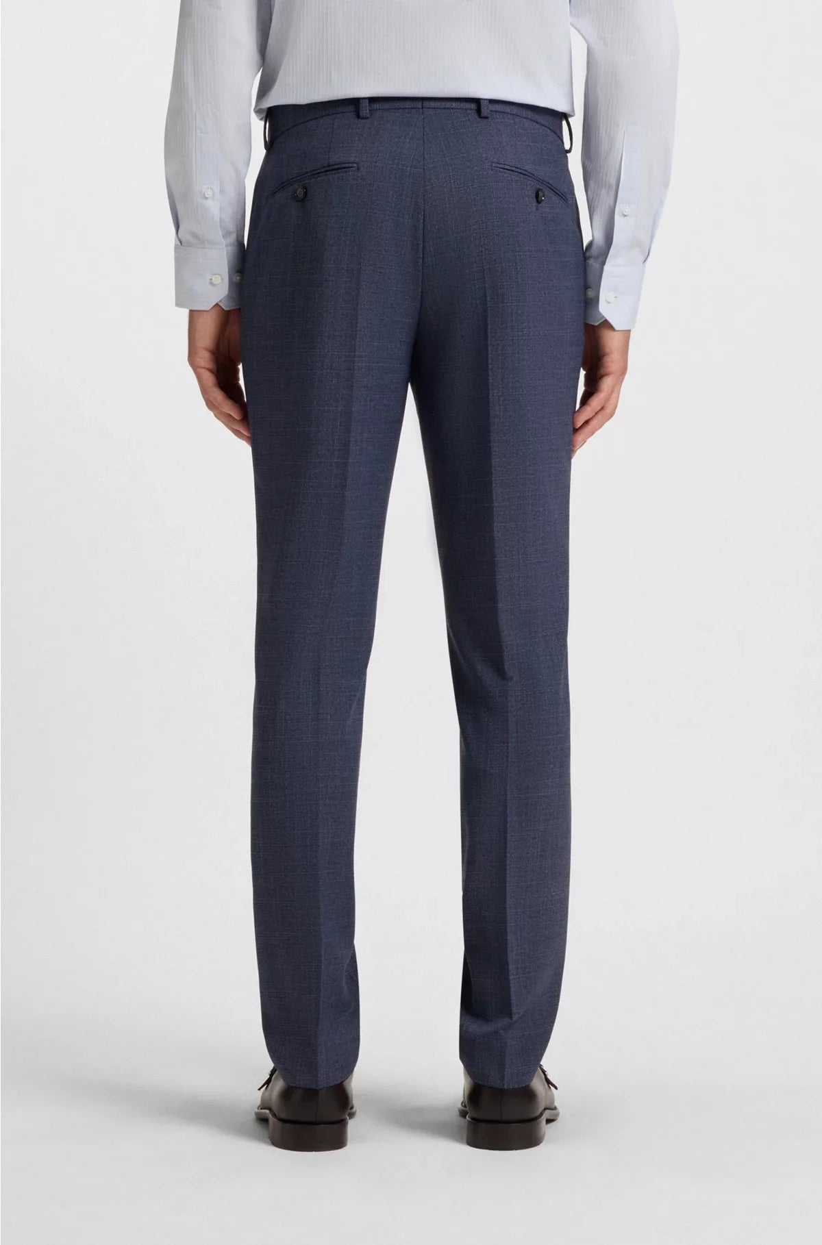 TWO-PIECE REGULAR-FIT SUIT IN PATTERNED STRETCH CLOTH