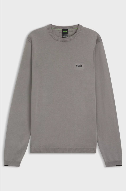 MAGLIONE IN COTONE CON LOGO A CONTRASTO