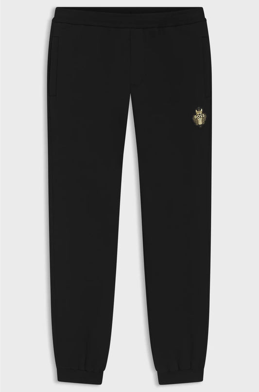 COTTON-TERRY TRACKSUIT BOTTOMS WITH LOGO ARTWORK