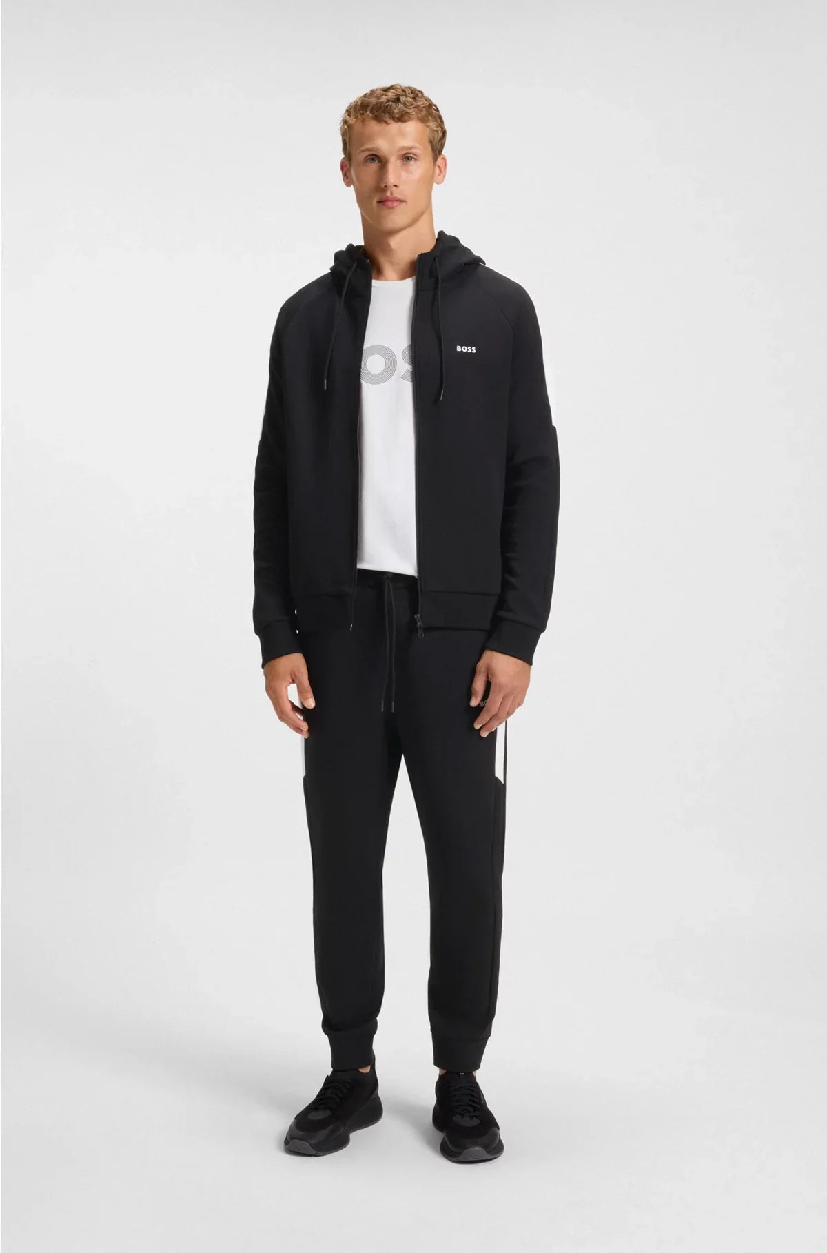 STRETCH-COTTON TRACKSUIT SET WITH CONTRAST INSERTS