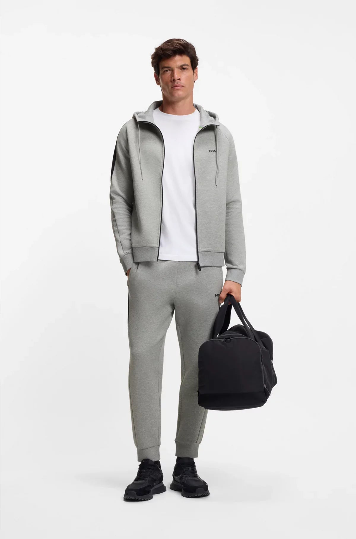 STRETCH-COTTON TRACKSUIT SET WITH CONTRAST INSERTS